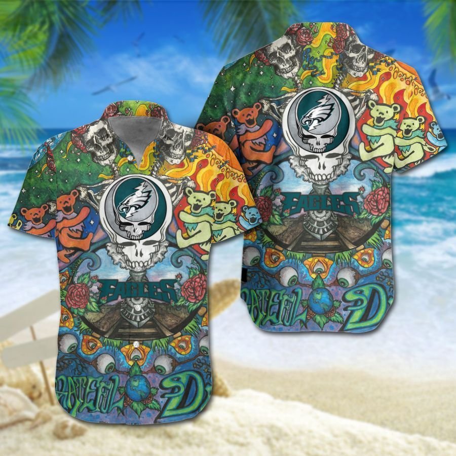 Buy Philadelphia Eagles Grateful Dead NFL Gift For Fan Hawaiian Graphic Pr