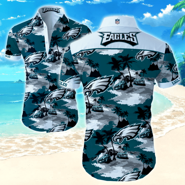 Buy Philadelphia Eagles Nfl Hawaiian Graphic Print Short Sleeve Hawaiian S