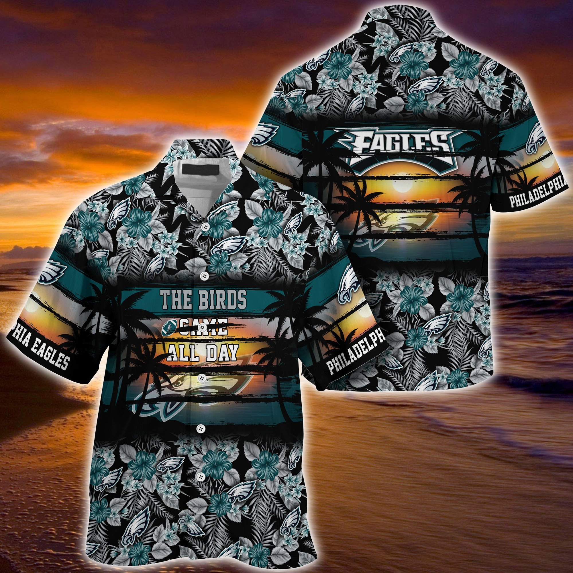 Buy Philadelphia Eagles NFL Summer Hawaiian Shirt Floral Pattern