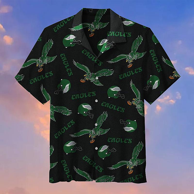 Buy Philadelphia Eagles retro LOGO Hawaiian shirt