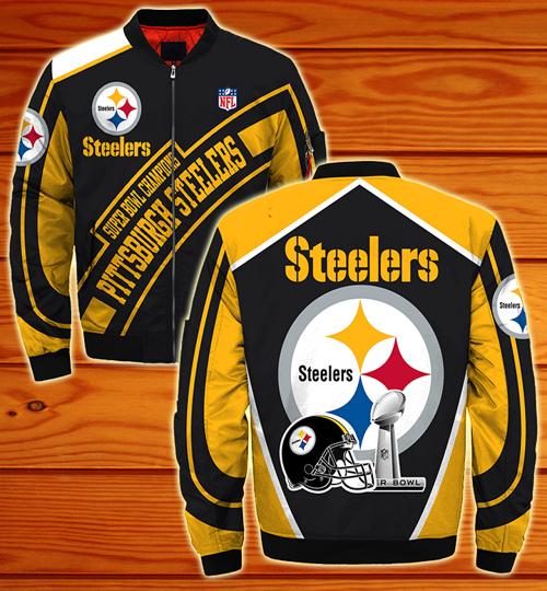 Buy Pittsburgh Steelers bomber Jacket Super bowl Champions coat for men ...