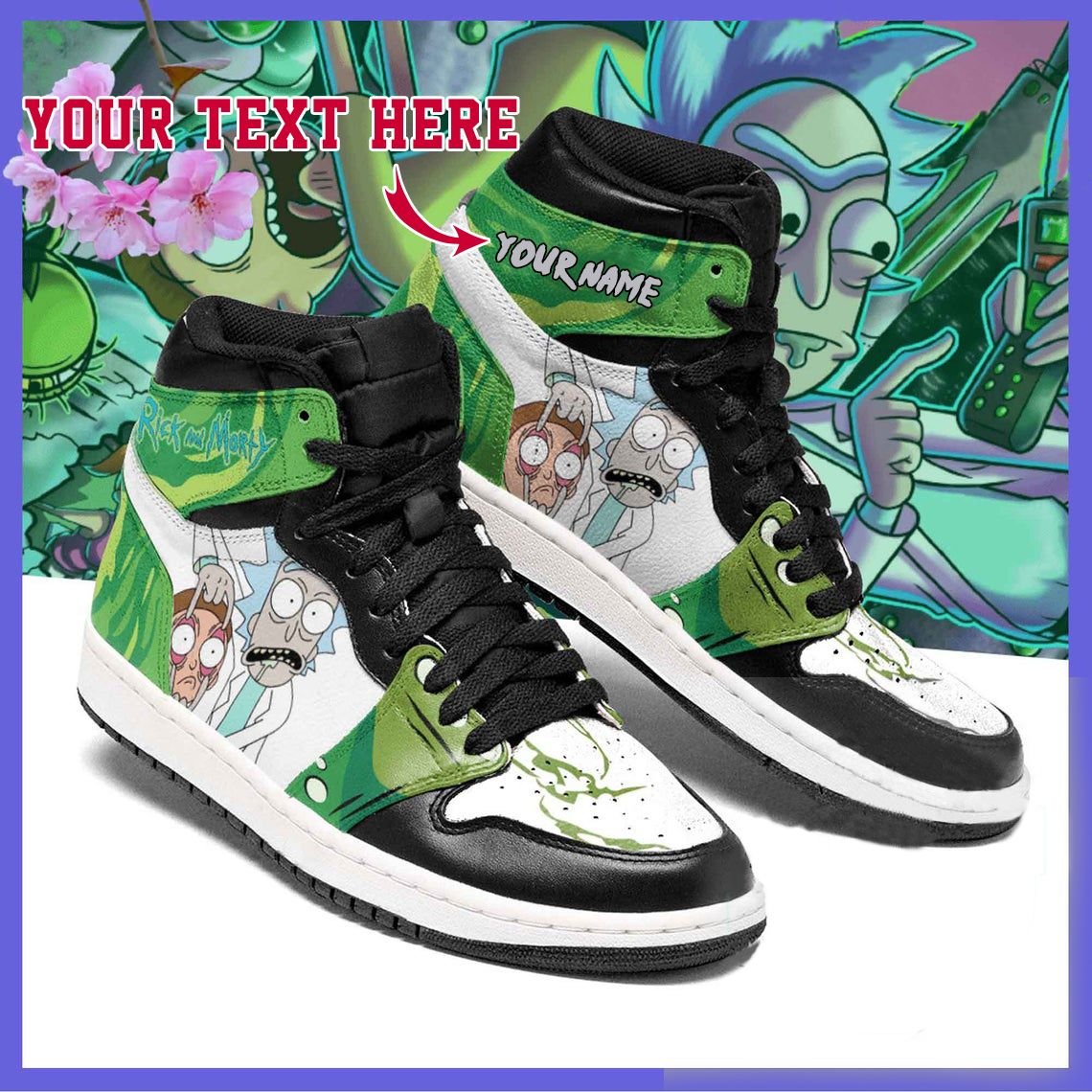 Buy Rick And Morty 2 Fans Film High Retro AJ-1 Customized Shoes - HomeFavo