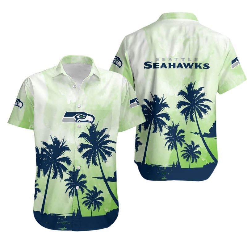 Buy Seattle Seahawks Coconut Trees NFL Gift For Fan Hawaiian Graphic Print