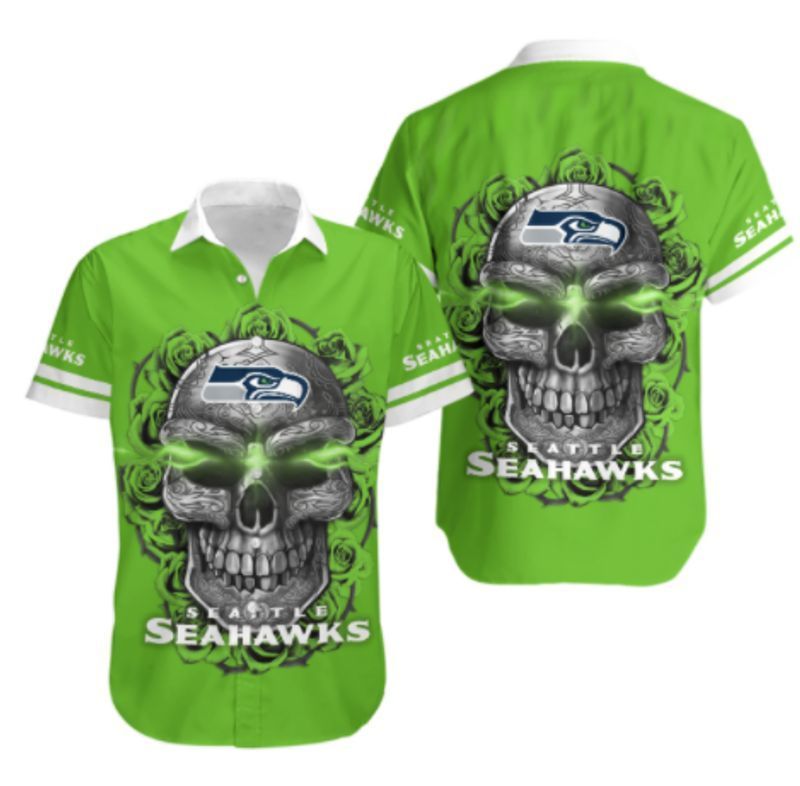 Buy Seattle Seahawks Sugar Skull NFL Gift For Fan Hawaiian Graphic Print S