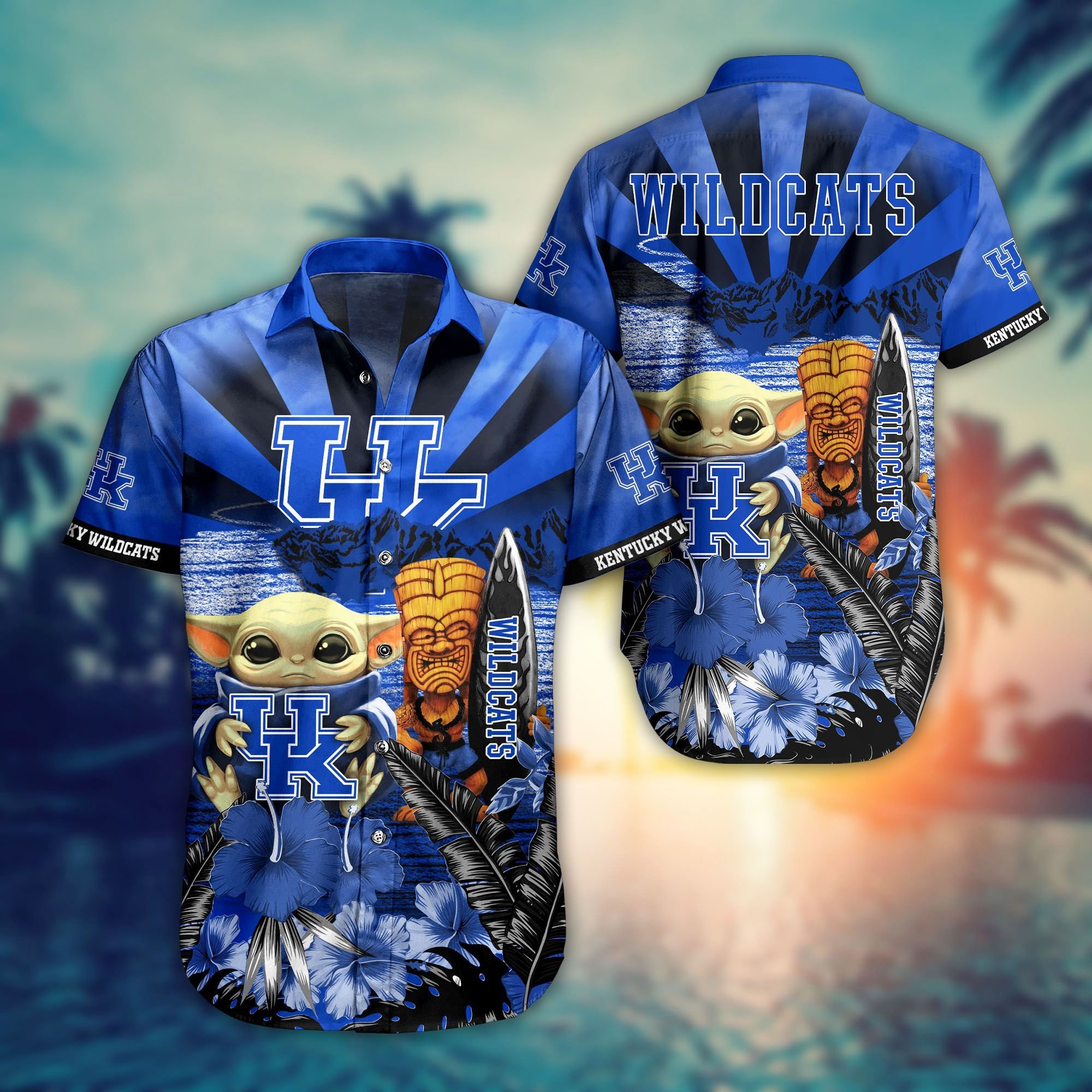 Kentucky Wildcats NCAA Baby Yoda Hawaiian Shirt