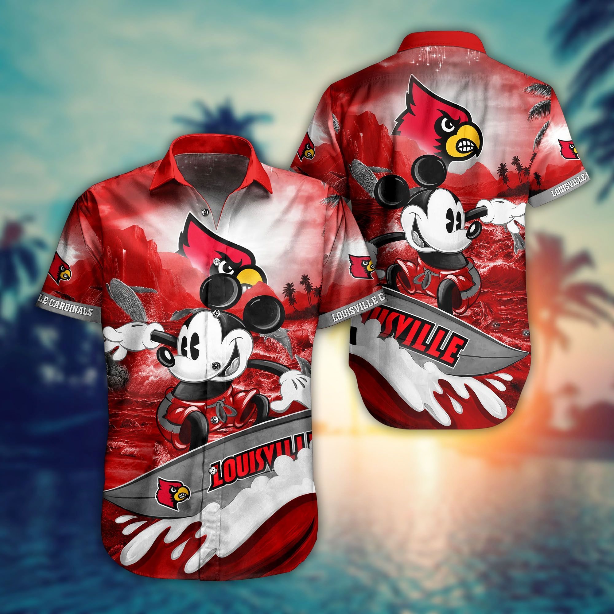 Louisville Cardinals Mickey NCAA Hawaiian Shirt