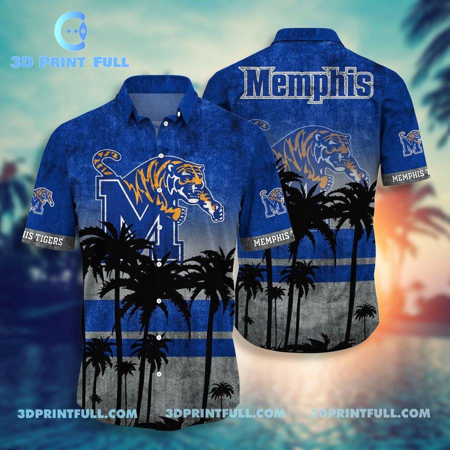 Memphis Tigers Logo Hawaiian shirt Black Hot trending