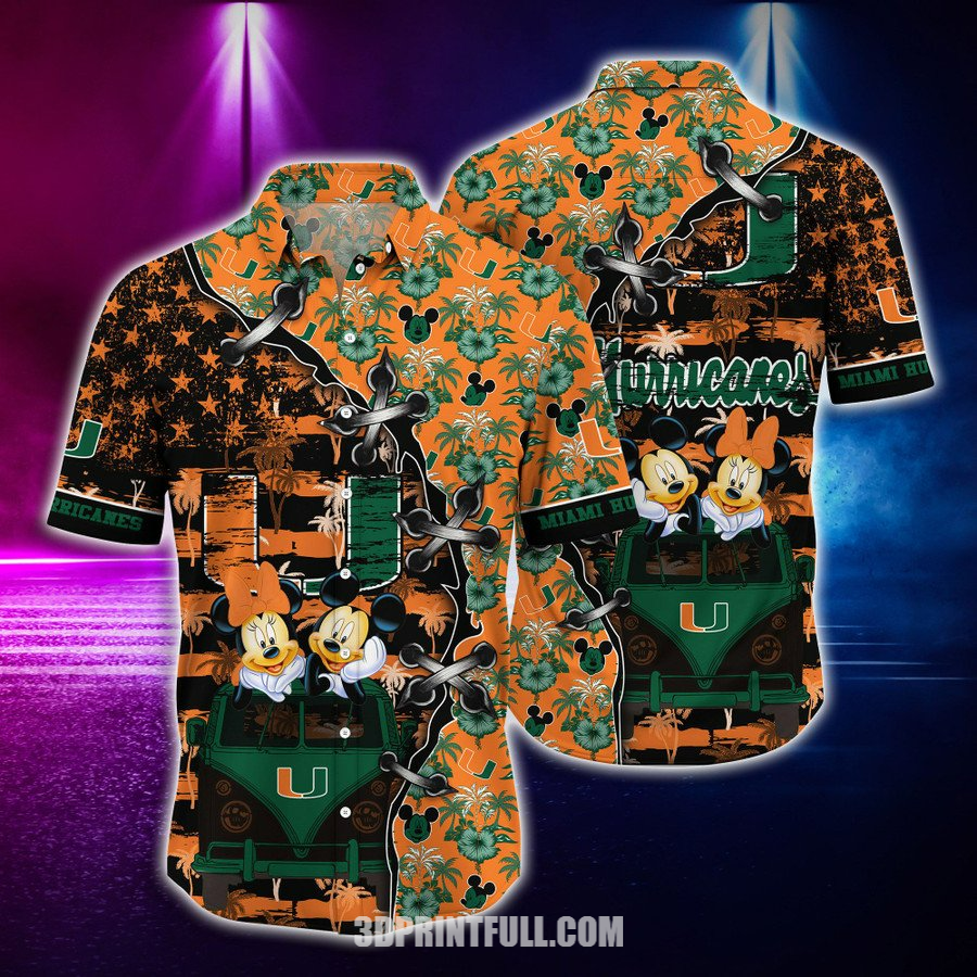 Miami Hurricanes 3D Hawaiian Shirt Beach