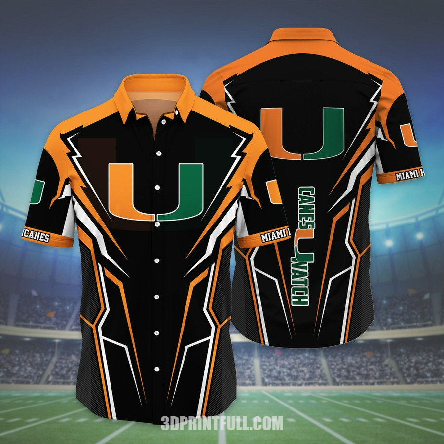 Miami Hurricanes 3D Hawaiian Shirt For mens