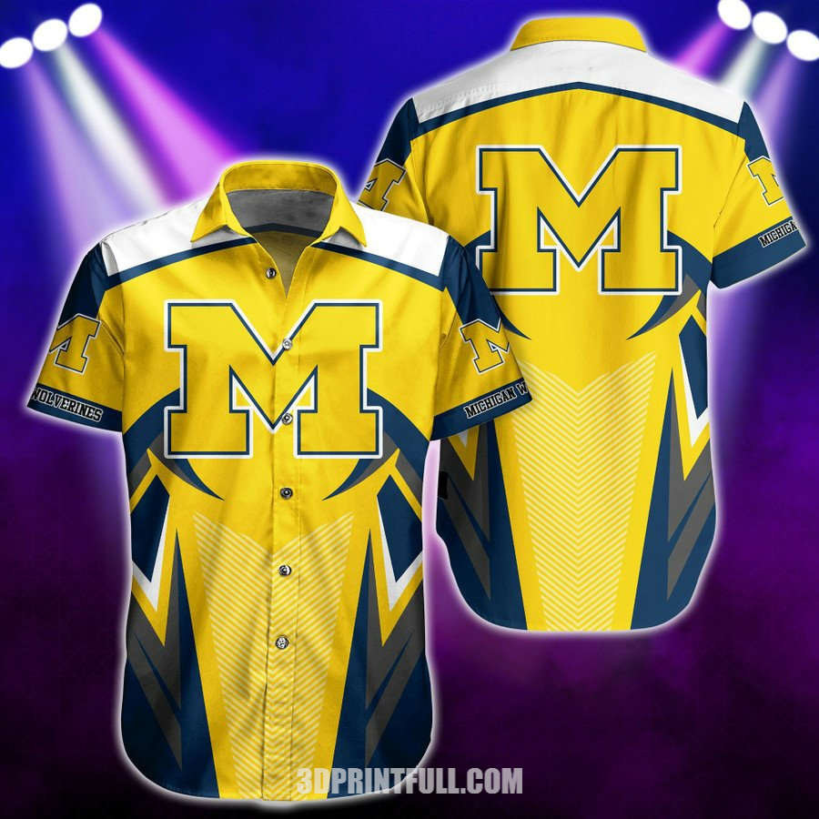 Michigan Wolverines 3D Hawaiian Shirt Trending - HomeFavo
