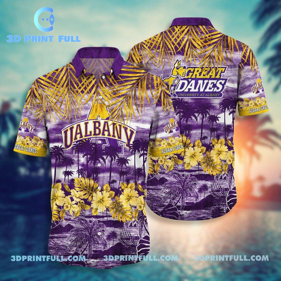 NCAA Albany Great Danes Logo Hawaiian shirt Men Tropical