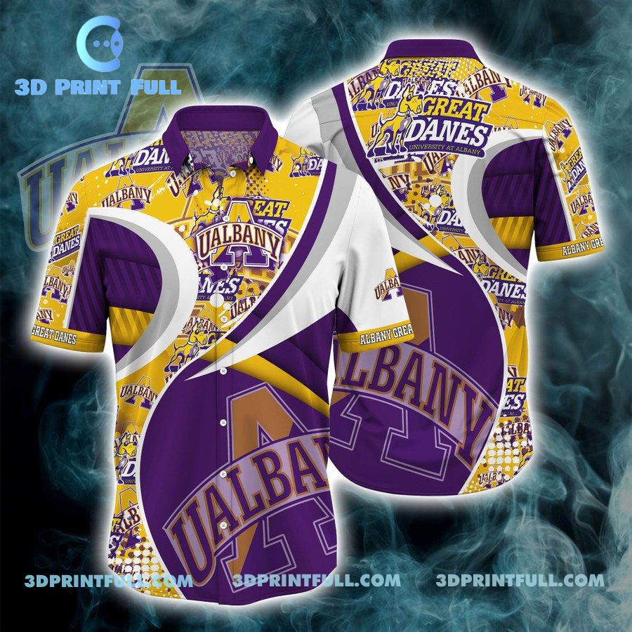 NCAA Albany Great Danes Logo Hawaiian shirts Summer Men