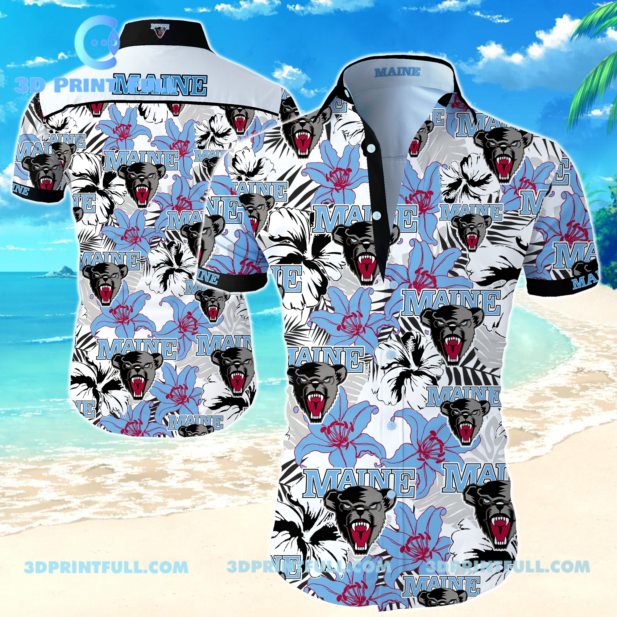 Ncaa Maine Black Bears Hawaiian Shirt