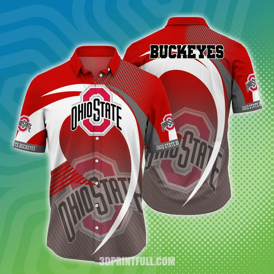 NCAA Ohio State Buckeyes 3D Hawaiian Shirt Beach