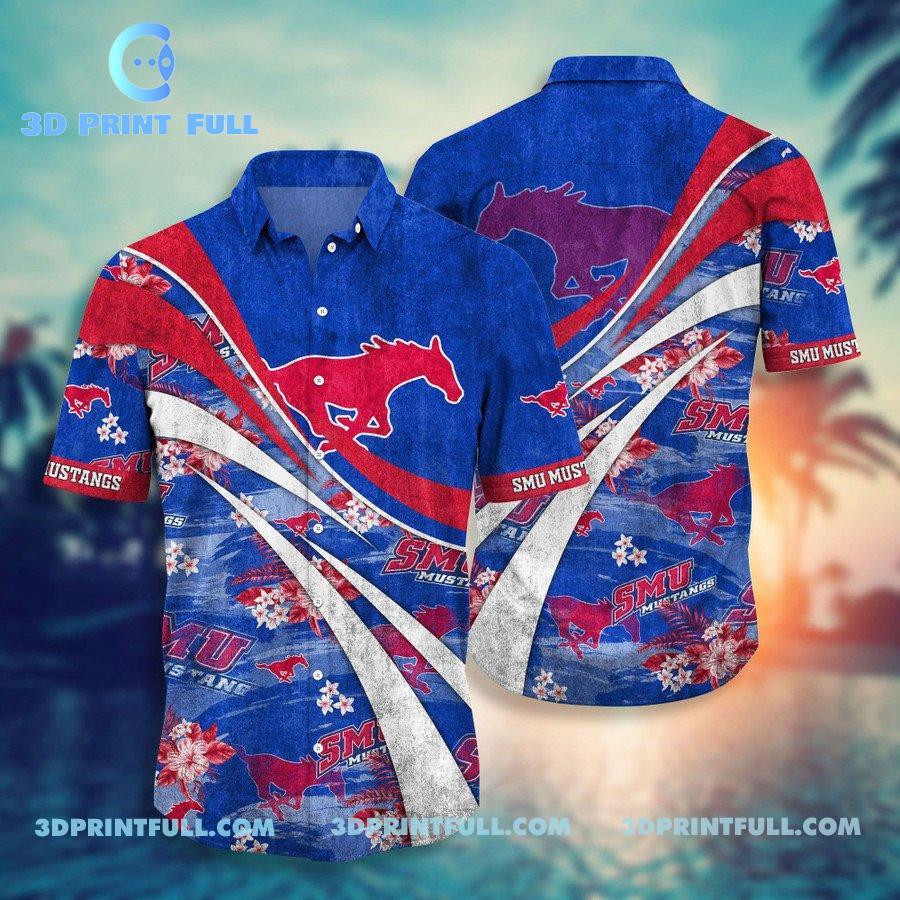 NCAA SMU Mustangs 3D Hawaiian Shirt Summer for fan