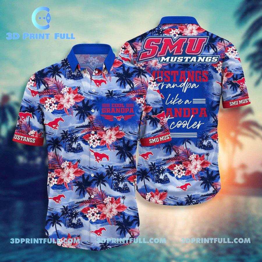 NCAA SMU Mustangs 3D Hawaiian Shirt Summer for men