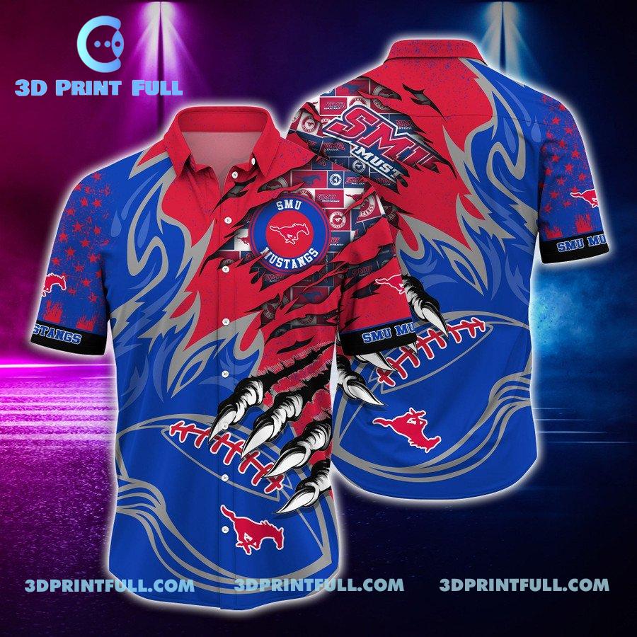 NCAA SMU Mustangs Logo Hawaiian shirt 3D