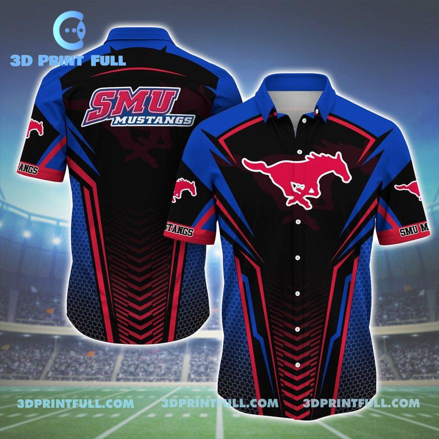 NCAA SMU Mustangs Logo Hawaiian shirts 3D hot trending