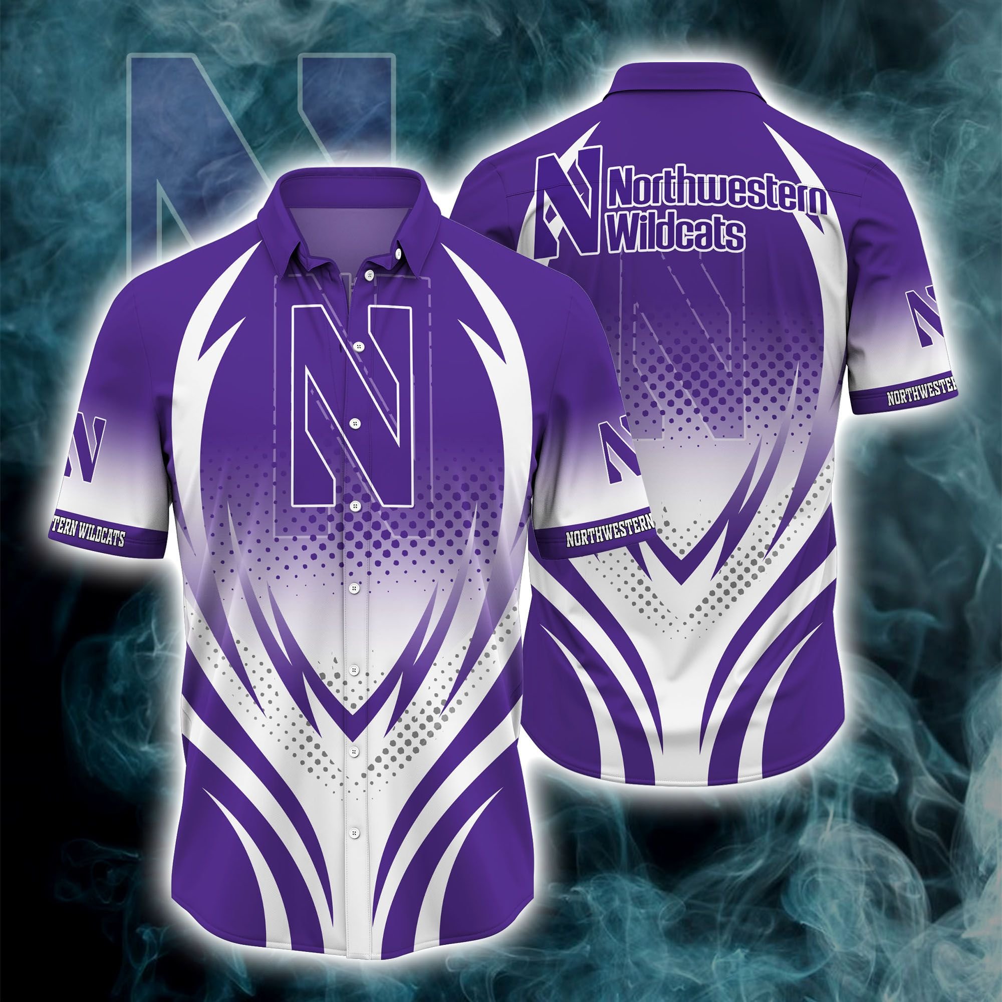 Northwestern Wildcats NCAA Hawaiian Hoodie T-Shirt Zip Hooded Sweatshi