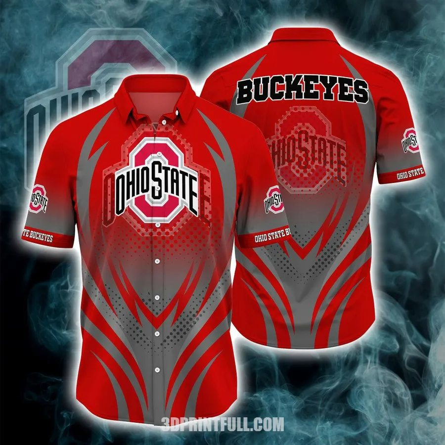 Ohio State Buckeyes 3D Hawaiian Shirt Beach