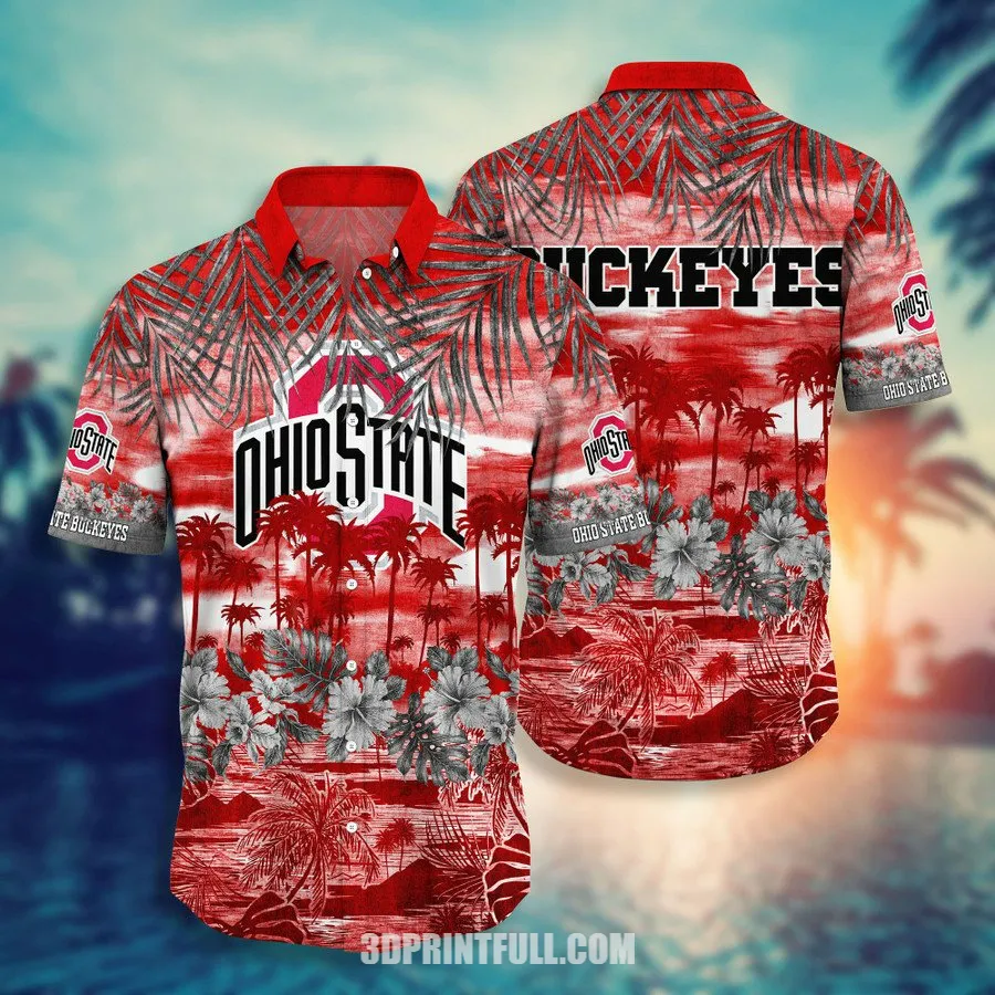 Ohio State Buckeyes 3D Hawaiian Shirt Hot trending