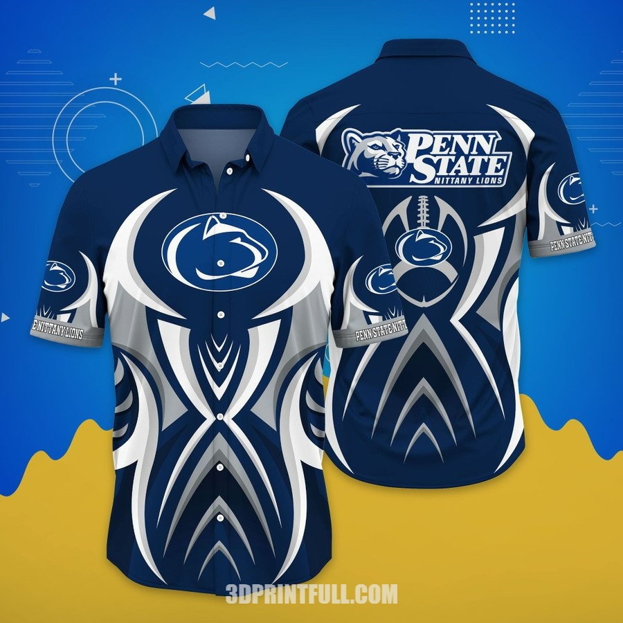 Penn State Nittany Lions 3D Hawaiian Shirt Logo Hot trending