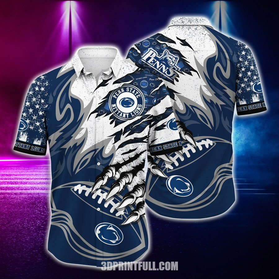 Penn State Nittany Lions 3D Hawaiian Shirt Logo Men