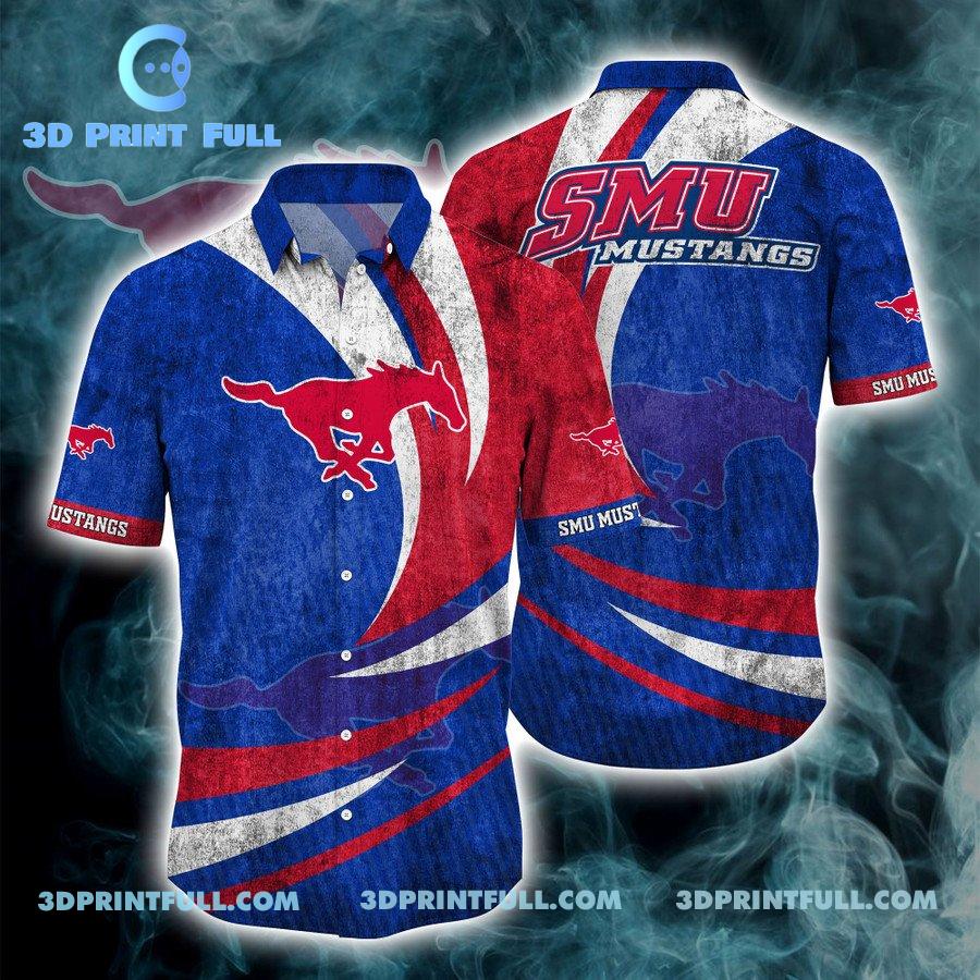 SMU Mustangs Logo Hawaiian shirt mens