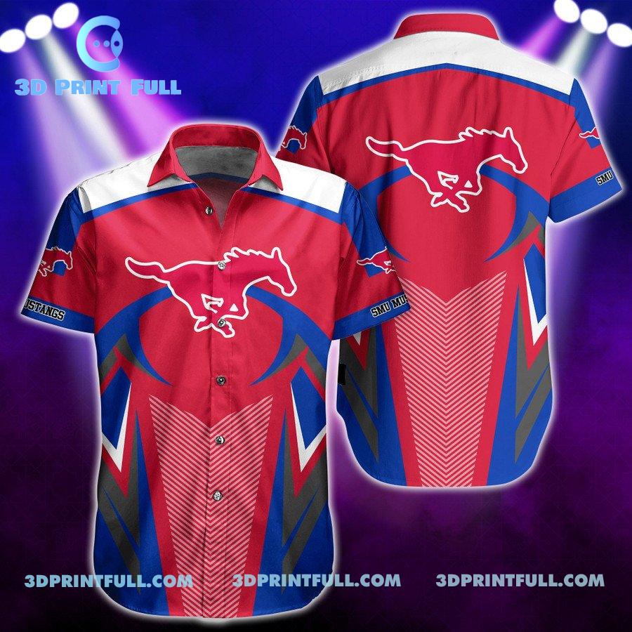 SMU Mustangs Logo Hawaiian shirt summer mens trending