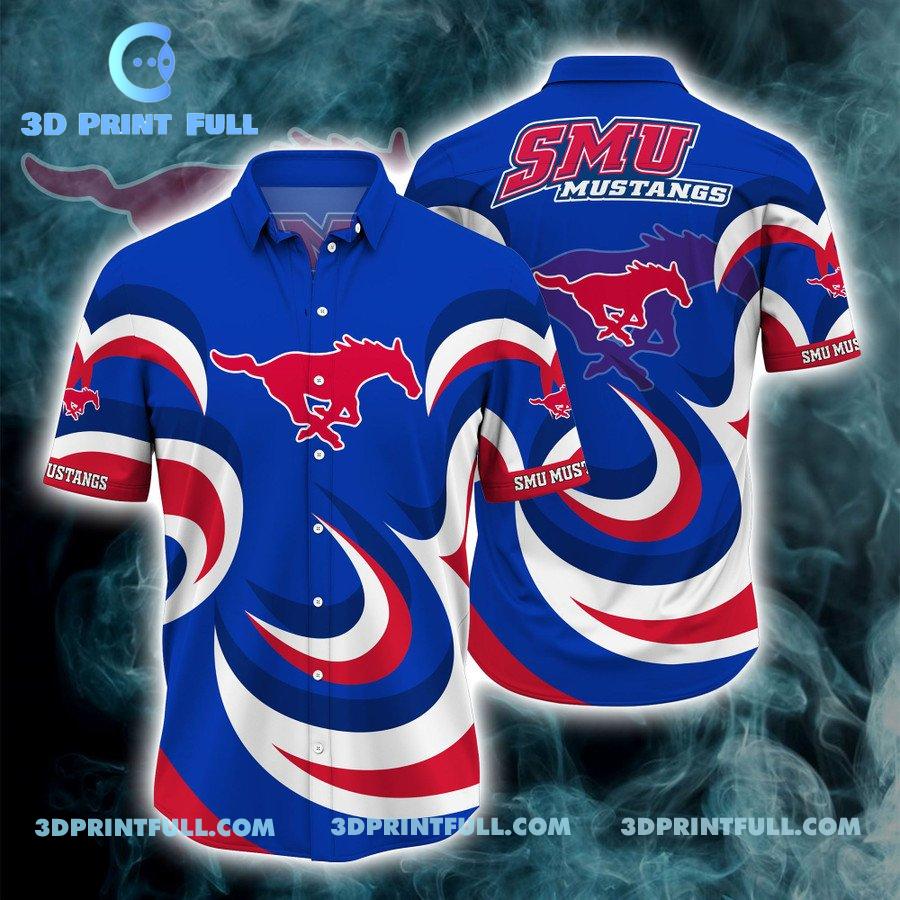 SMU Mustangs Logo Hawaiian shirt summer mens