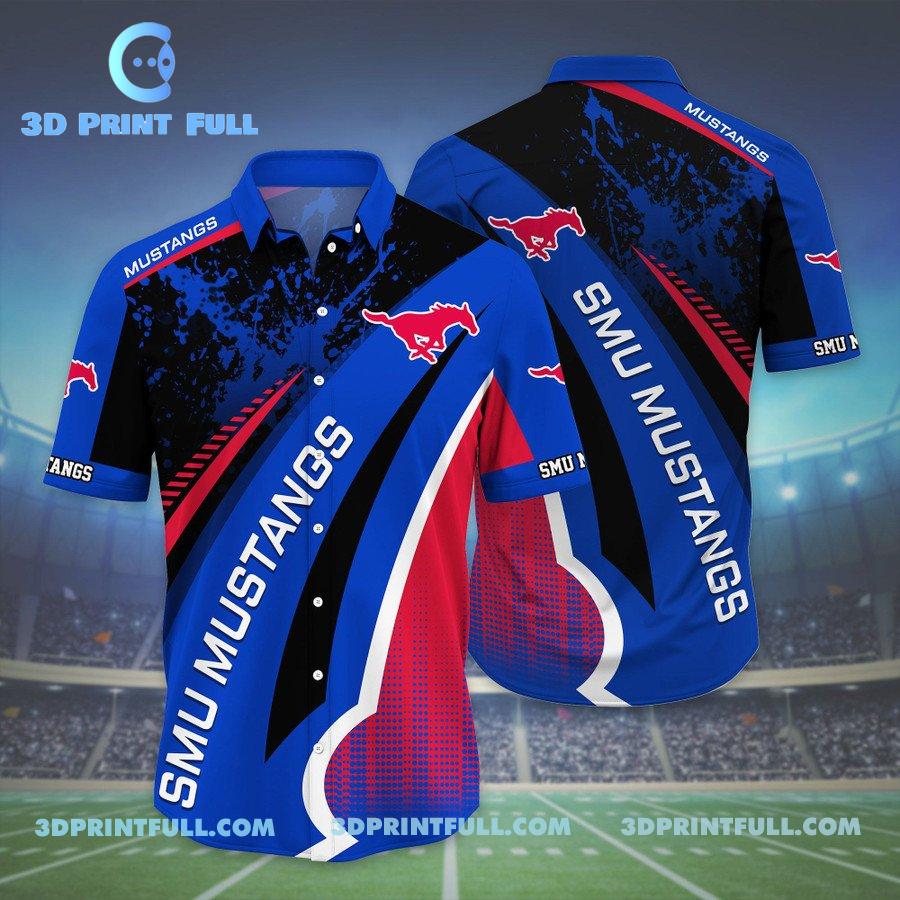 SMU Mustangs Logo Hawaiian shirts summer men