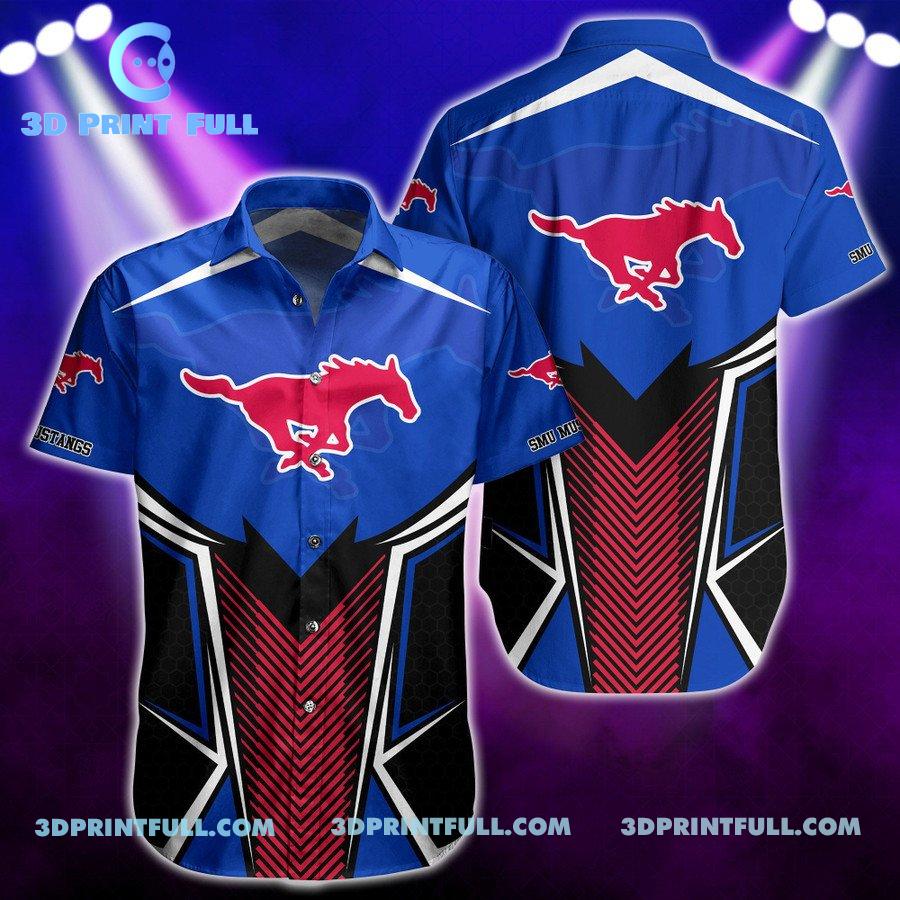 SMU Mustangs Logo Hawaiian shirts summer mens trending