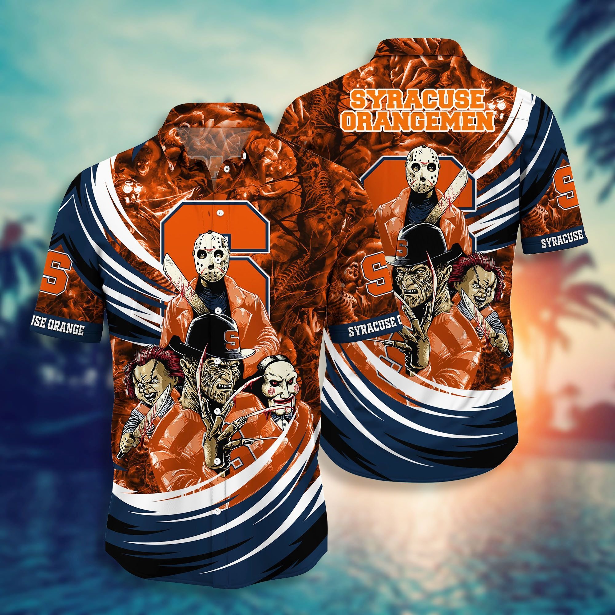 Syracuse Orange NCAA Halloween Horror Movies Hawaiian