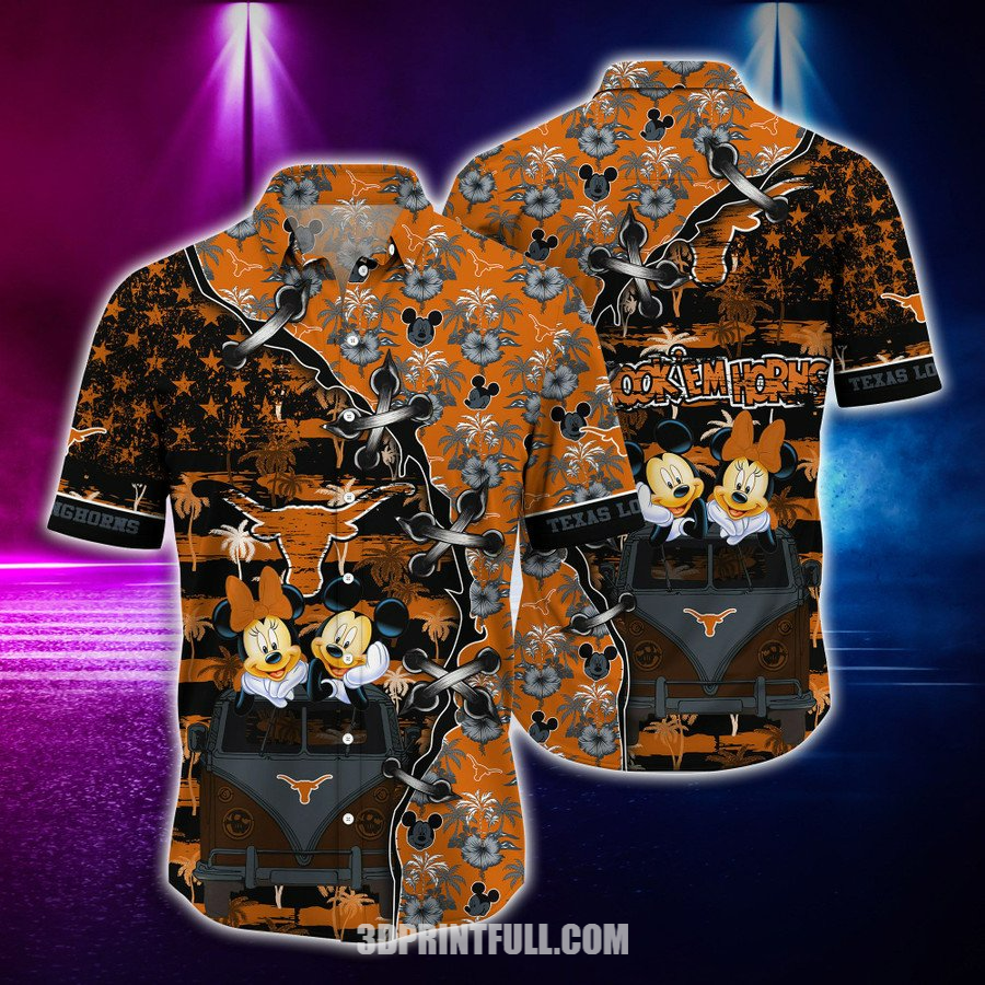 Texas Longhorns 3D Hawaiian Shirt Beach