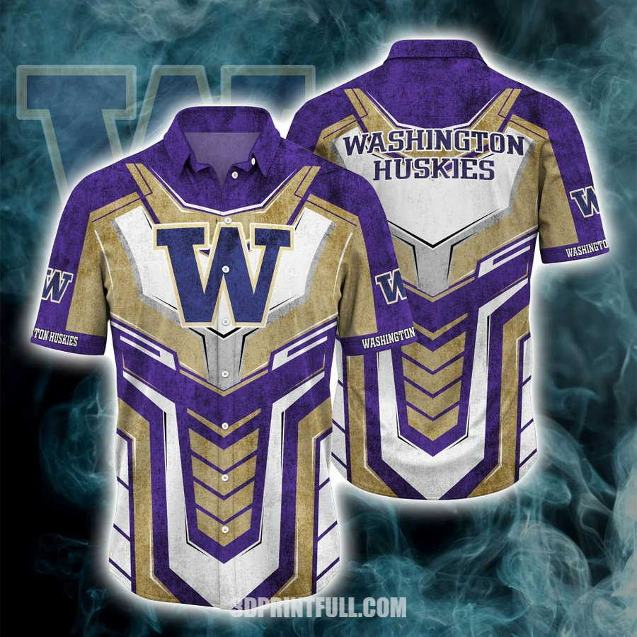 Washington Huskies 3D Hawaiian shirt Beach