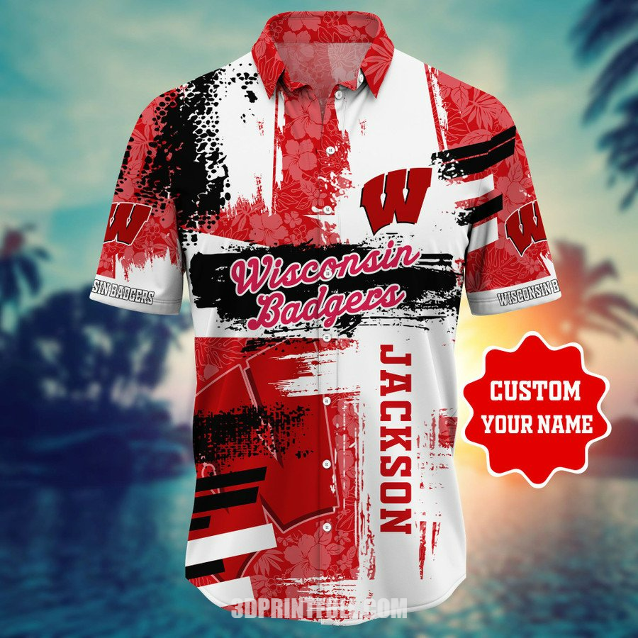 Wisconsin Badgers 3D Hawaiian Shirt Hot trending