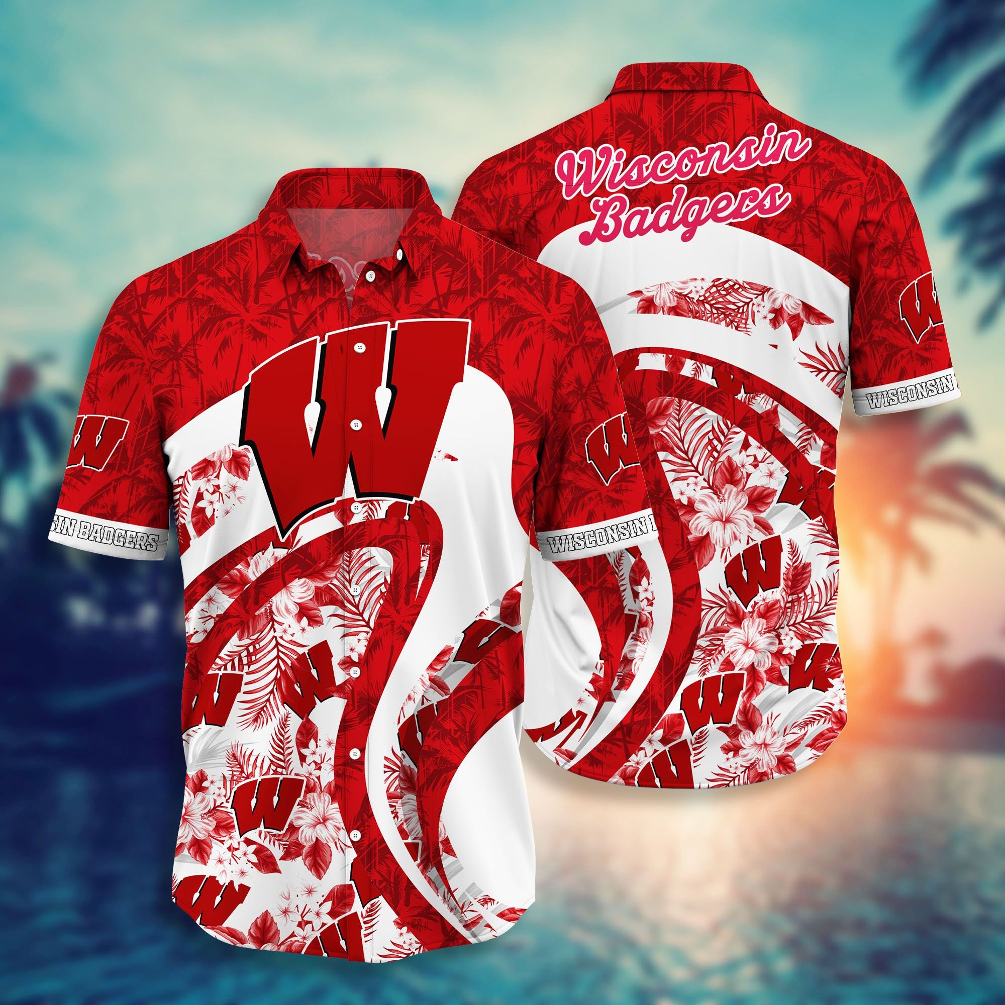 Wisconsin Badgers NCAA Hawaiian Shirt and Short