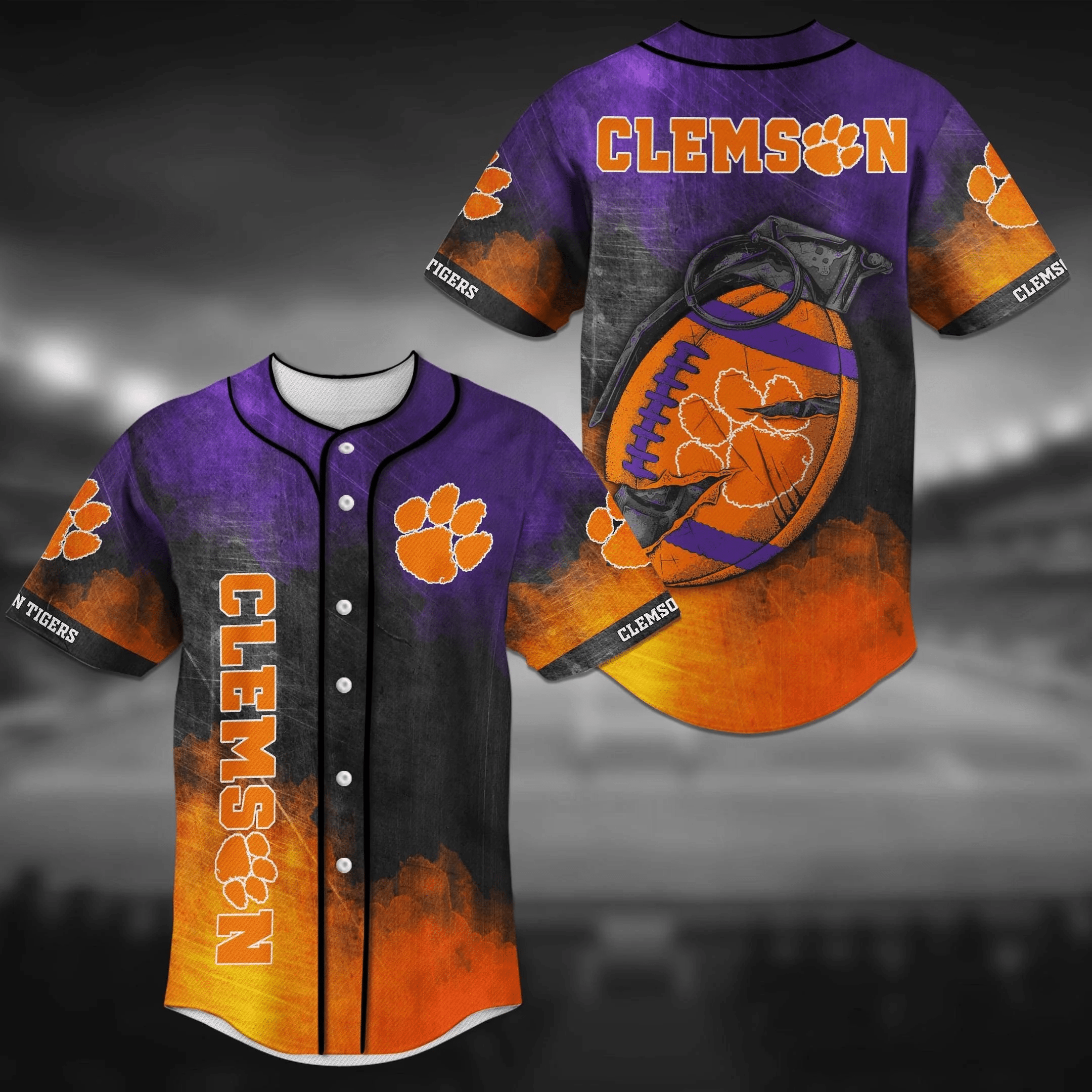 106 Clemson Tigers NCAA1 Baseball Jersey Shirt Grenade - HomeFavo