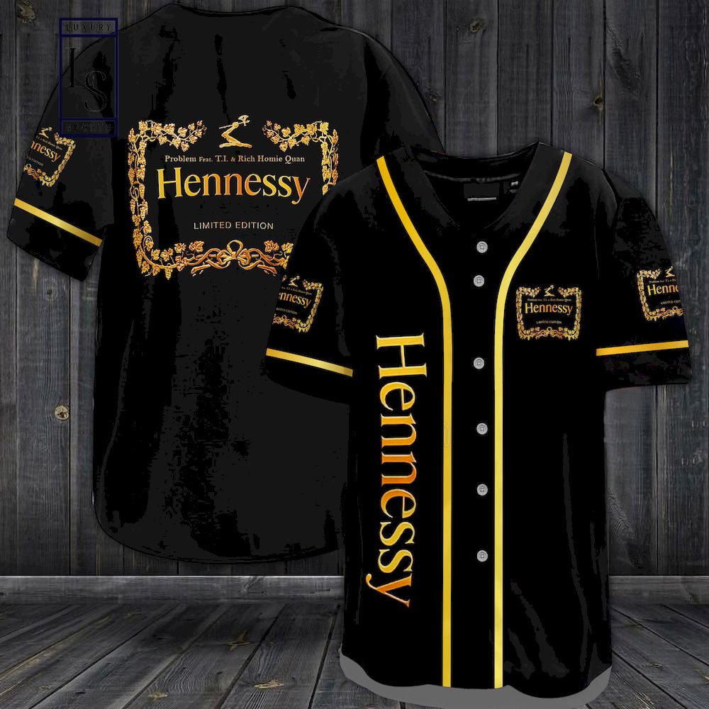 Black And Gold Hennessy Baseball Jersey - HomeFavo