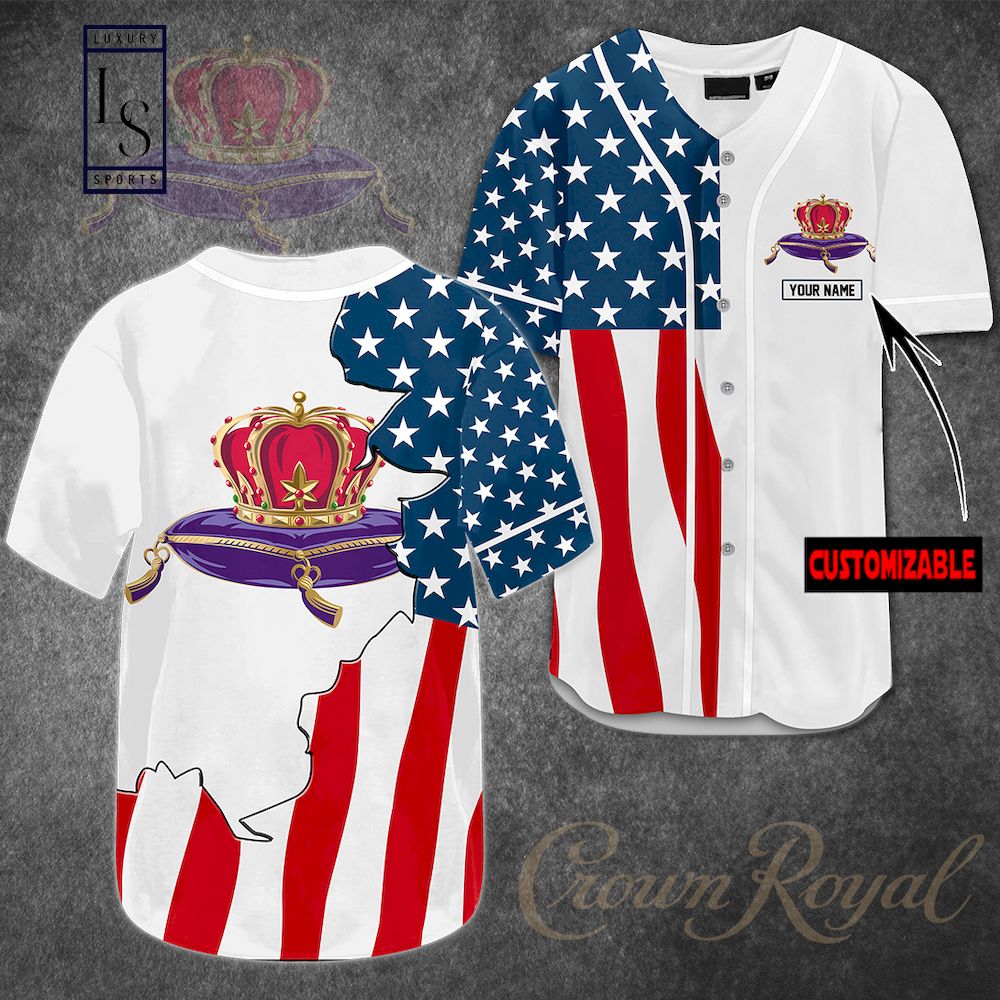 Crown Royal Flag USA Baseball Jersey - HomeFavo