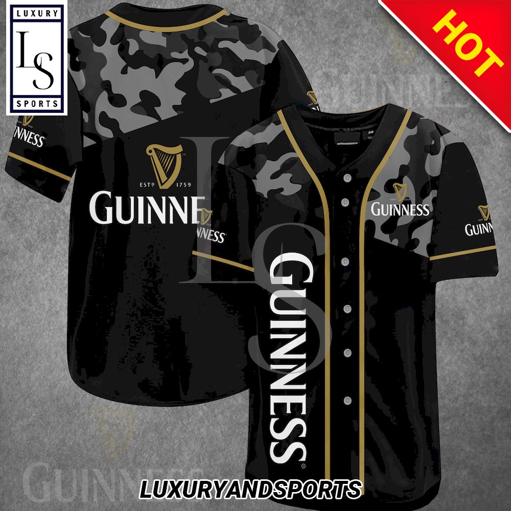 Guinness Camouflage Baseball Jersey - HomeFavo