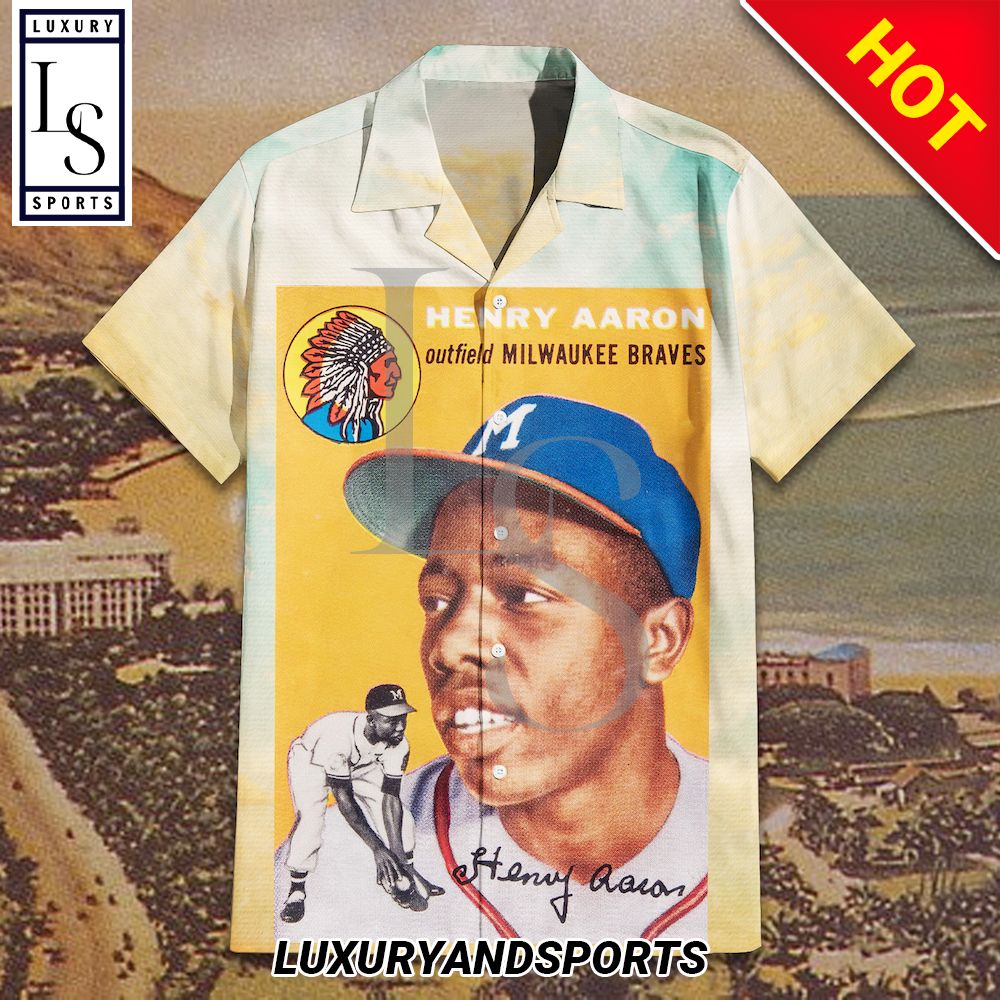 1954 Hank Aaron Rookie Card Hawaiian Shirt