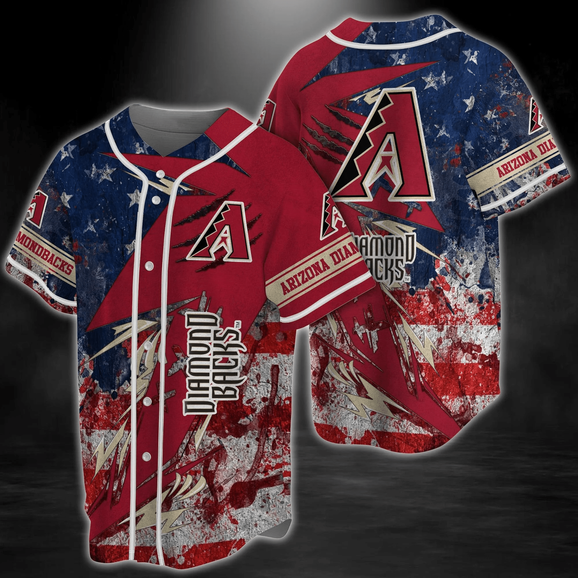 203 Arizona Diamondbacks MLB Baseball Jersey Shirt Us Flag - HomeFavo