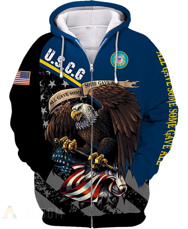 All Gave Some Some Gave All Us Coast Guard Zip Hoodie - HomeFavo