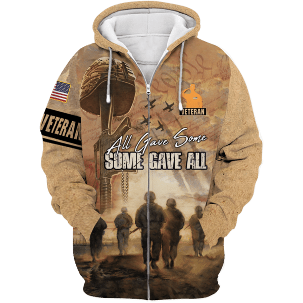 Personalized Usng All Gave Some Some Gave All Zip Hoodie - HomeFavo
