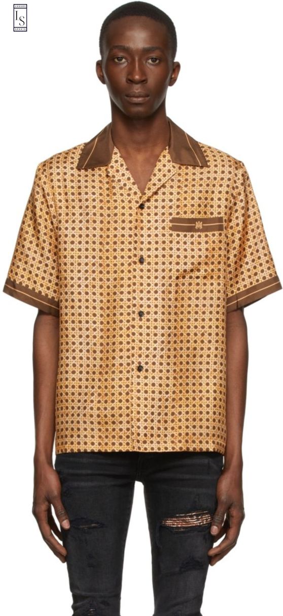 Amiri Brown Hawaiian Shirt - HomeFavo