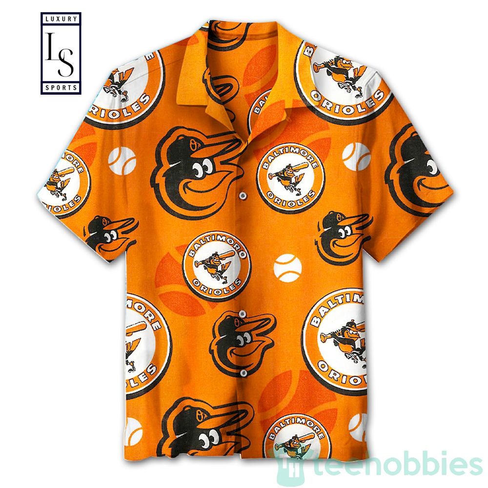 Baltimore Orioles Orange Logo Hawaiian Shirt