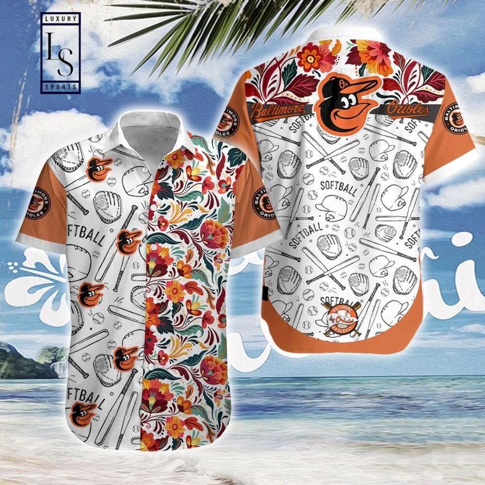 Baltimore Orioles Softball Hawaiian Shirt