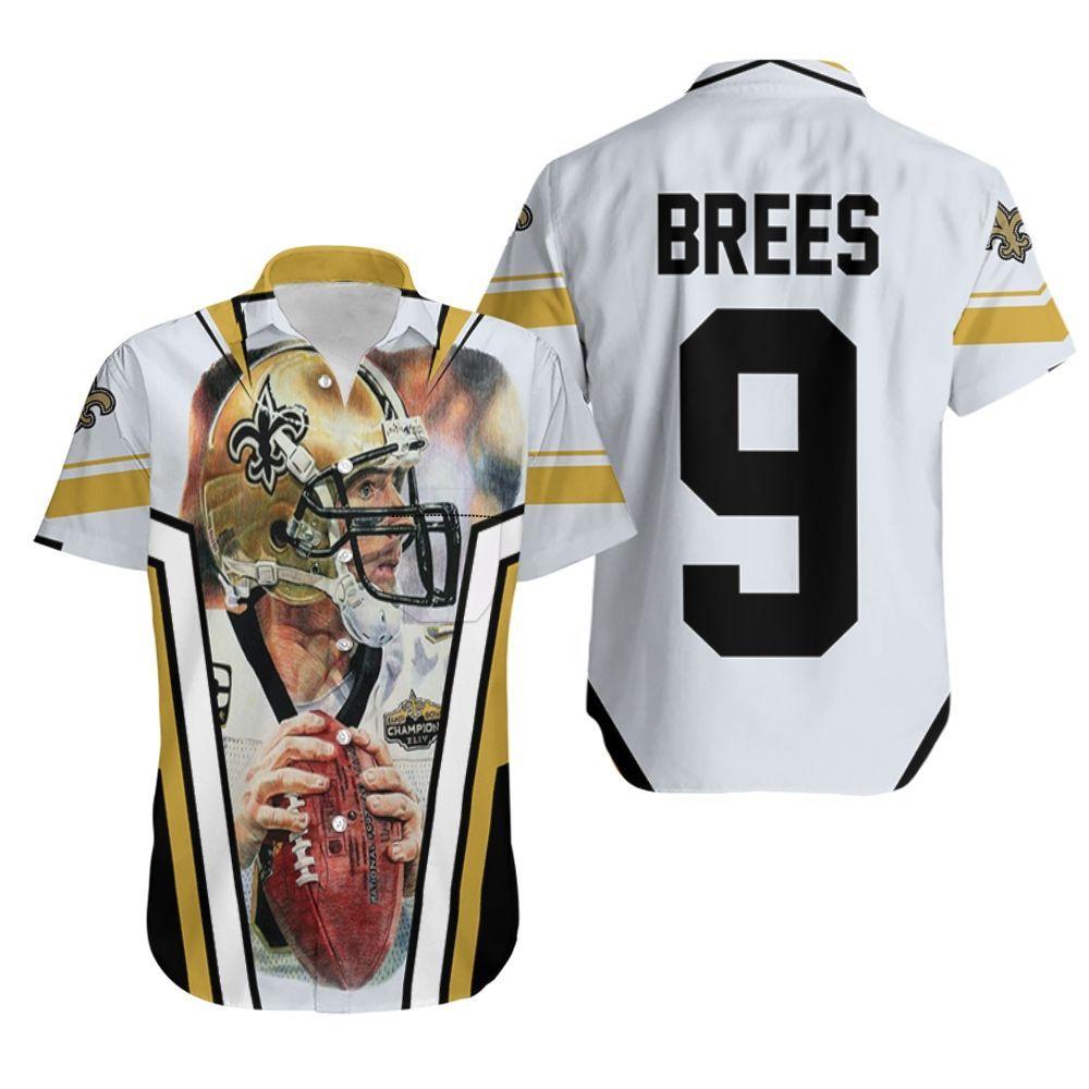 Beach Shirt Drew Brees New Orleans Saints Picture Super Bowl Champion Hawaiian Shirt Aloha Shirt For Men Women Kid