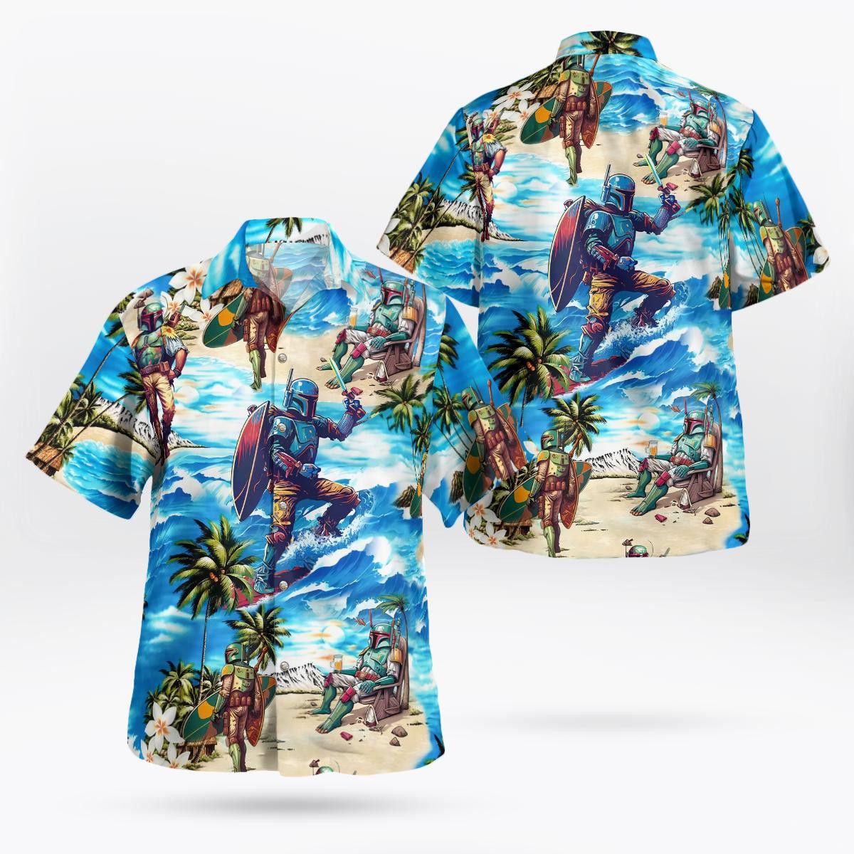 Boba Fett Star Wars Surfing - Hawaiian Shirt - HomeFavo